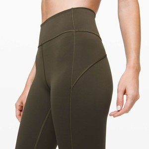 ⭐LULULEMON In Movement 7/8 Leggings *Everlux 25" Dark Olive Size 4